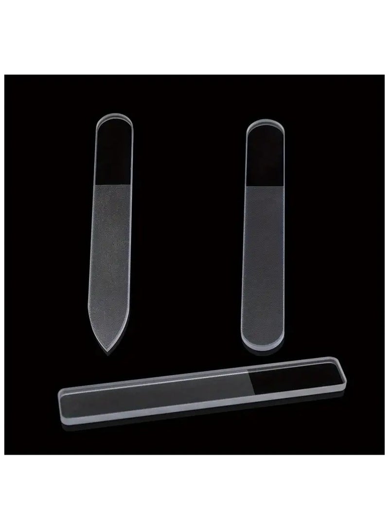 3pcs Glass Nail Files for Natural Nails (Buffing) with case, Nano Crystal Nail Filer Professional Washable Reusable for Nail Art, Manicure Tools Kit for Acrylic Nail Care, Gift for Women and Girls - Image 4