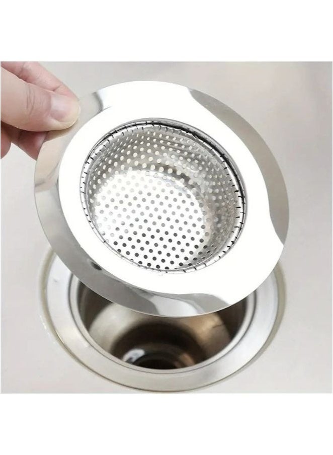 2Pcs Kitchen Sink Strainer Stainless Steel Hair Catcher Strainer Basket for Kitchen Sink Bathroom Tub Wash Basin Balcony Drain Hole 7.2cm 9 cm - Image 1