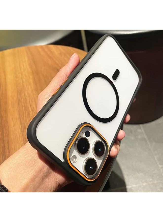 Black Magnetic Shockproof Case For iPhone 13 Matte Clear Armor - Image 5