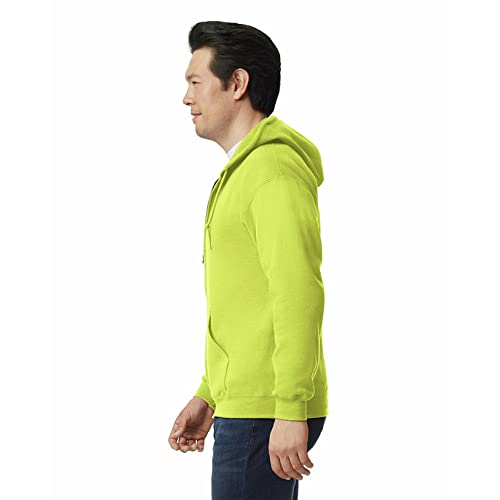 Gildan Adult Fleece Zip Hoodie Sweatshirt, Style G18600, Multipack, Safety Green (1-pack), Large - Image 2