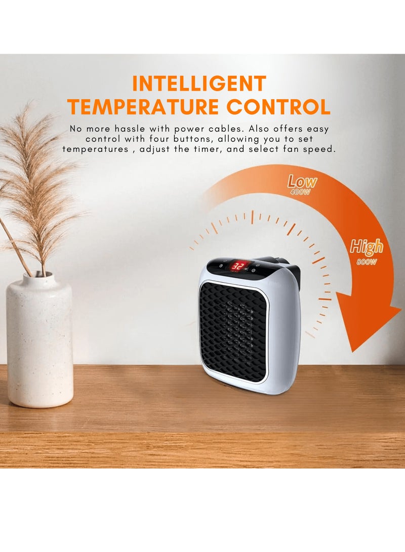 Wall Mounted Portable Heater,with remote,800W PTC ceramic Technology Rapid Heating,Touch control,Oerheart protection,Vo Flame resistance Material (Blue)