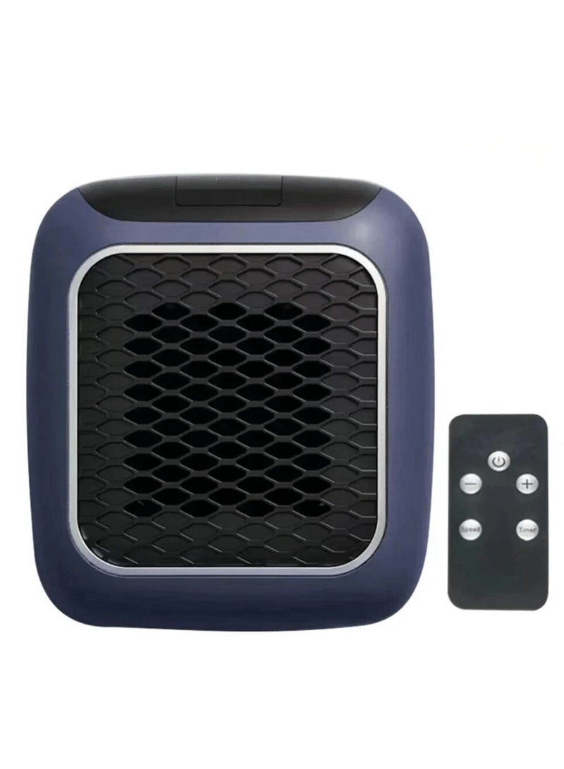 Wall Mounted Portable Heater,with remote,800W PTC ceramic Technology Rapid Heating,Touch control,Oerheart protection,Vo Flame resistance Material (Blue)