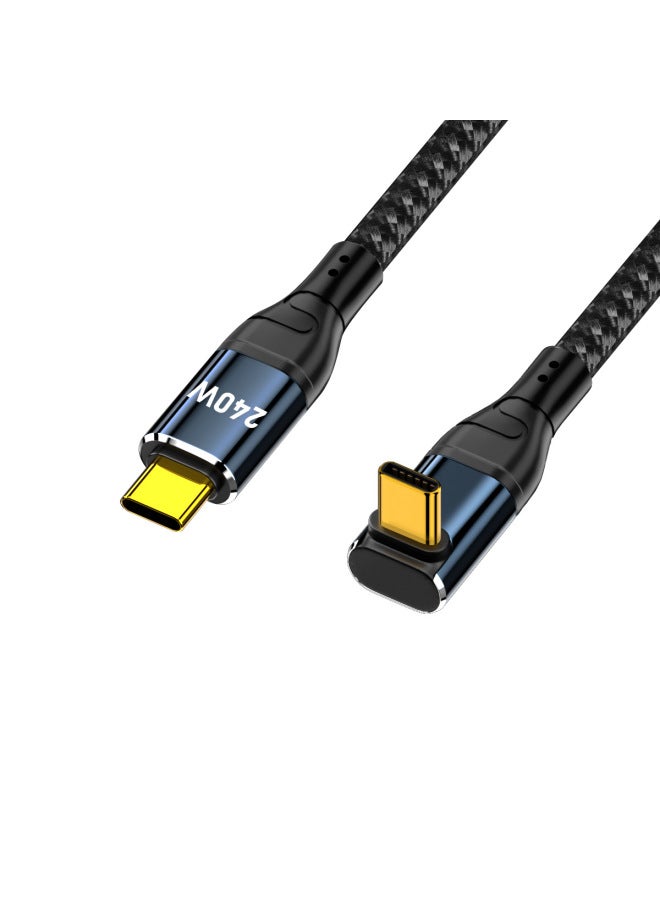 Spot TypeC-240W Mobile Phone Computer Data Cable 3.1PD Fast Charging Line Tablet Notebook Adapter Cable-Color:240W Data Line-Stereo Bend -0.5 M - Image 1