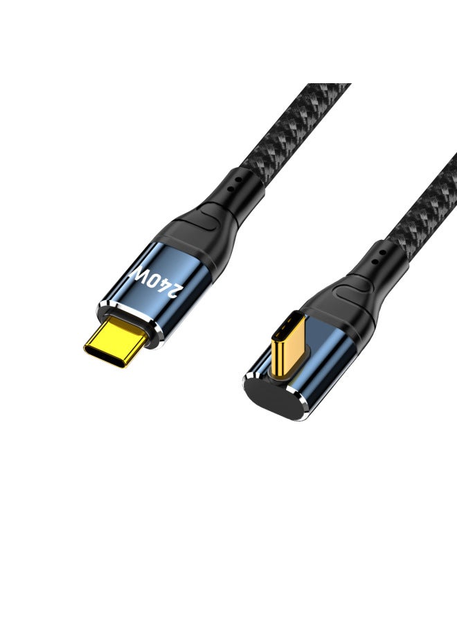 Spot TypeC-240W Mobile Phone Computer Data Cable 3.1PD Fast Charging Line Tablet Notebook Adapter Cable-Color:240W Data Line-Stereo Bend -0.5 M - Image 5