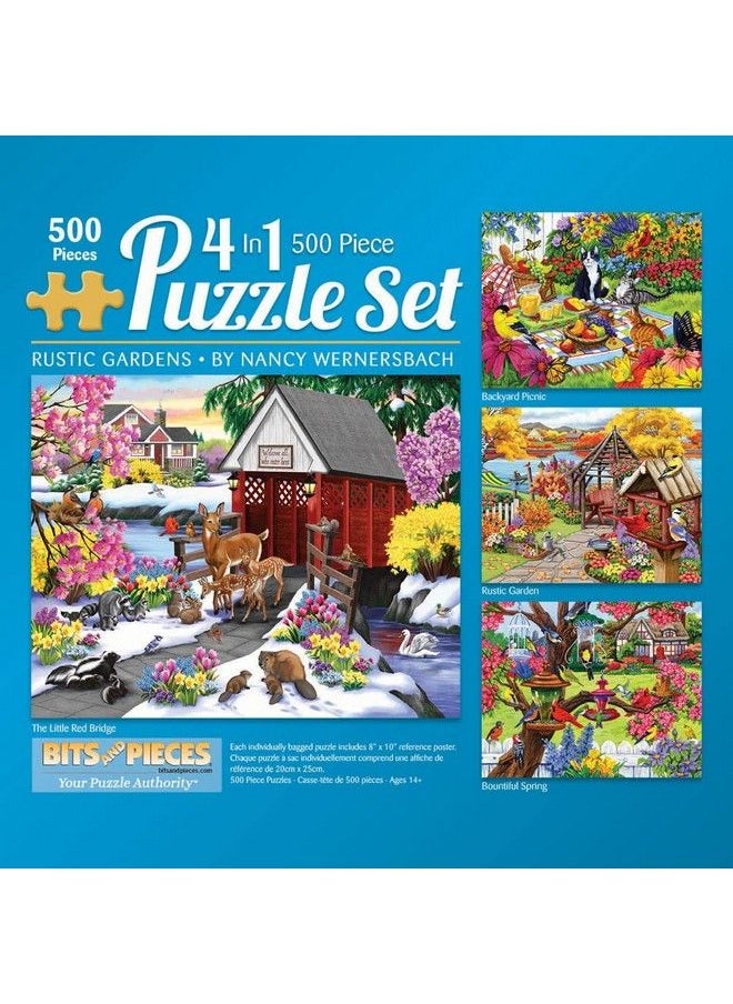 Bits and Pieces 4 In 1 Multi Pack 500 Piece Jigsaw Puzzles For Adults 500 Pc Puzzle Set Bundle By Nancy Wernersbach 16" X 20" (41Cm X 51Cm)  - Image 2