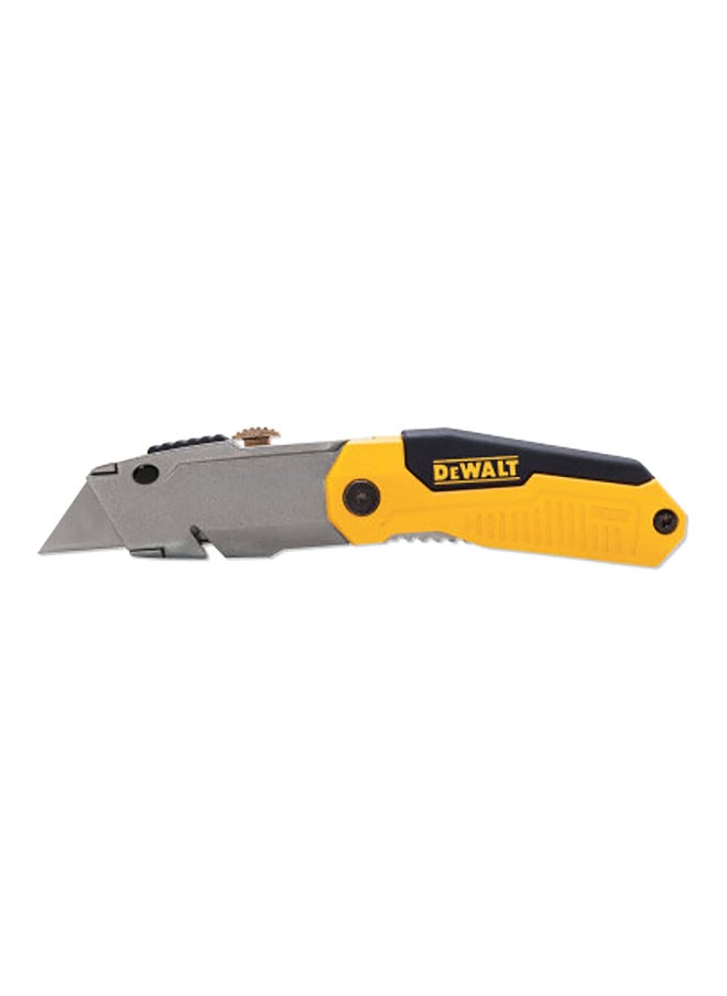 DEWALT Folding Retractable Utility Knife with Blades Yellow and Black 17.7 x 2.8 x 8.9 cm DWHT 10035  - Image 2