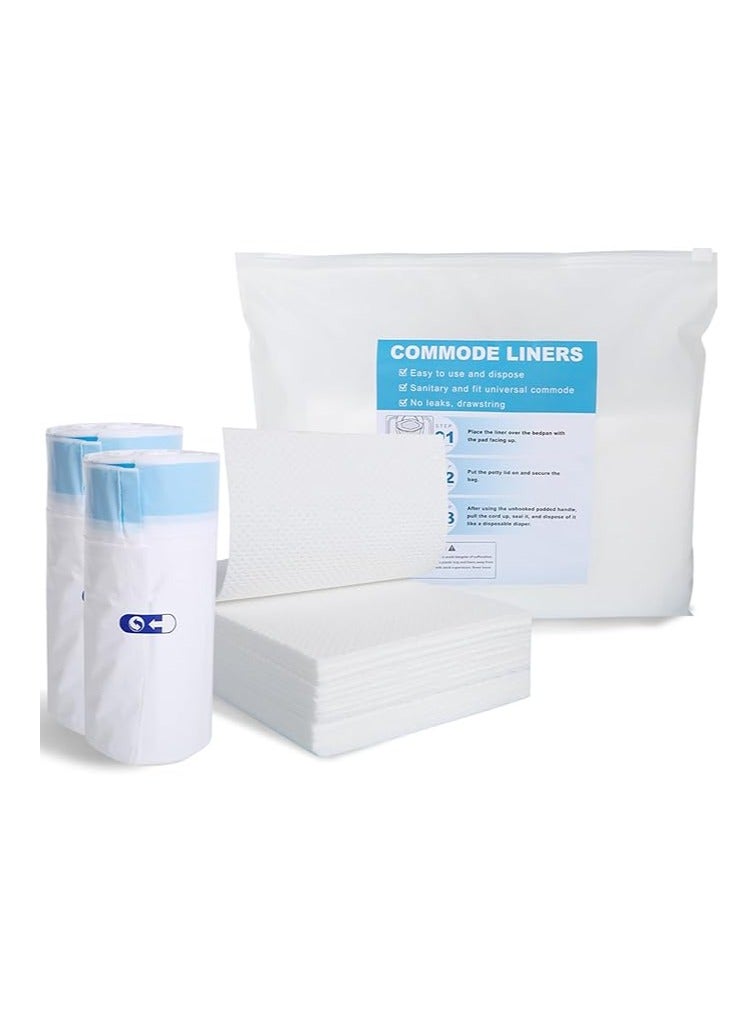 عام عنوان منتج: مجموعة من 40 كيس كرسي قابل للتخلص منه وم двигат للتسرب مع ما MANAGEMENT ماص - كيس تواليت محمول شامل - Image 1