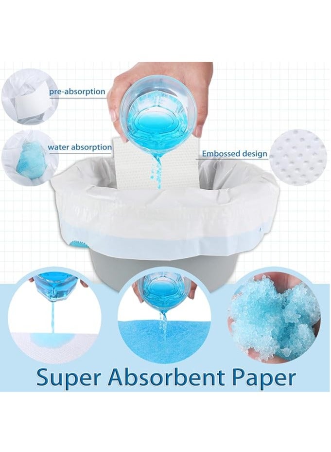 عام عنوان منتج: مجموعة من 40 كيس كرسي قابل للتخلص منه وم двигат للتسرب مع ما MANAGEMENT ماص - كيس تواليت محمول شامل - Image 4