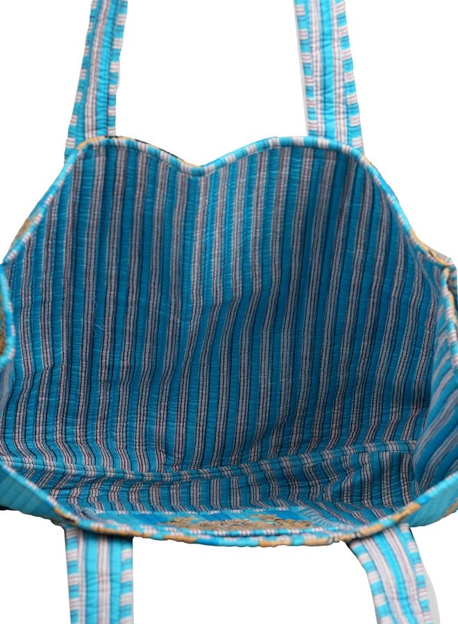INDACORIFY Beautiful Printed Cotton Tote Bag Weekend Bag Indian Handmade Shopping Bag Ethnic Baho Hippie Shoulder Carry Bag - Image 4