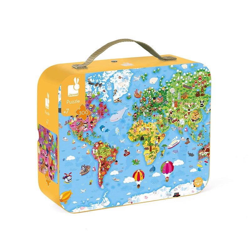 Janod 300 Piece Giant World Map Puzzle Ages 7 J02656 - Image 2