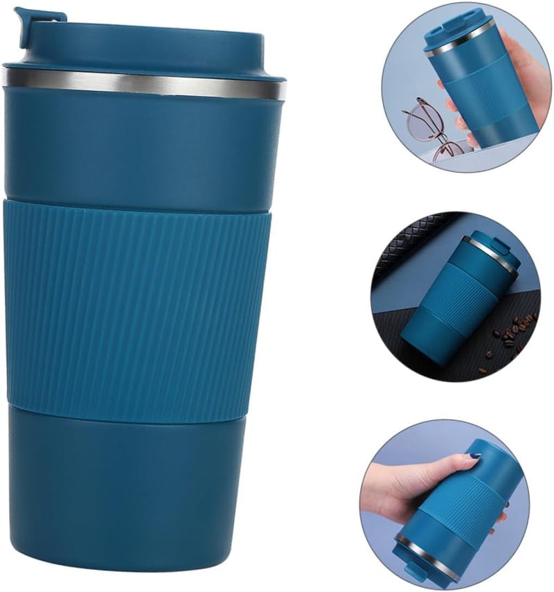GALV 475ml Travel Coffee Mug Leak Proof Vacuum Insulated Coffee Travel Mug with Lid for Road Trip Camping Office Double Wall Stainless Steel Keeps Coffee Hot Mug Blue - Image 5