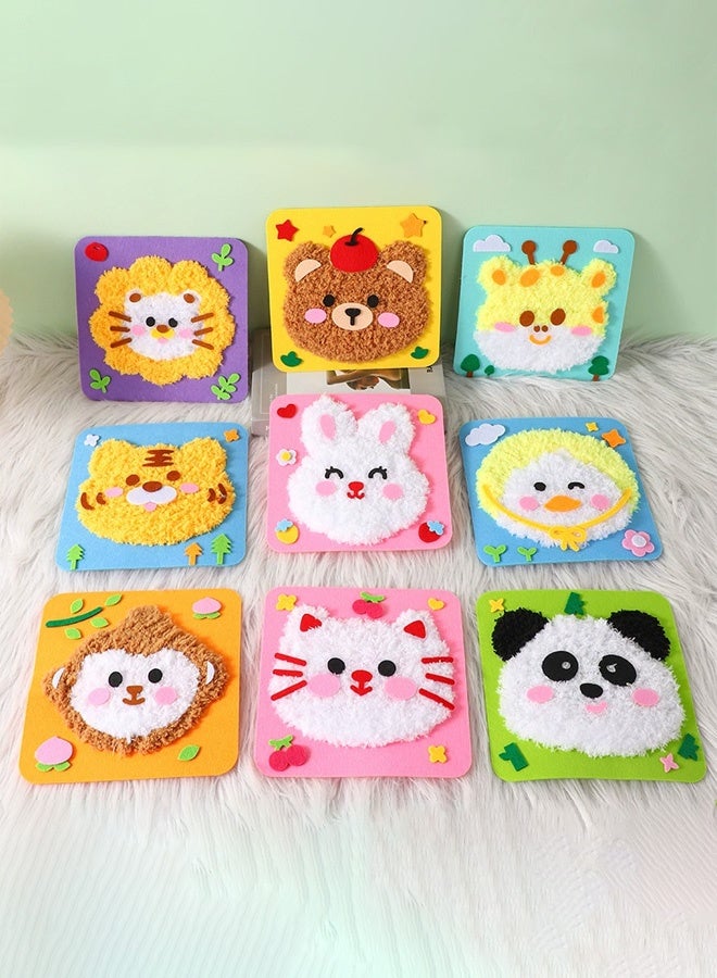 8-Piece Children's DIY Embroidery Doll Set, Fun Cartoon Animal Sewing Craft Set, Cartoon Animal Felt Embroidery Sewing Set, Includes Stickers, Educational Craft Sewing Set - Image 1