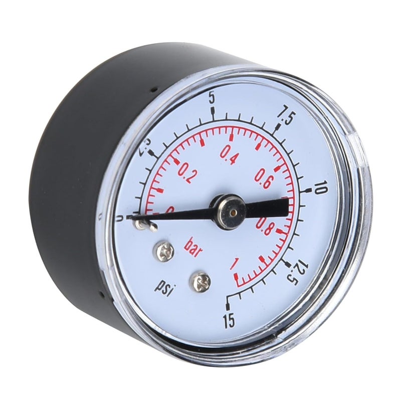 Acouto Pressure Gauge, Hanical Pressure Gauge for Oil /8i T Back Connection (0-15psi,0-1bar) - Image 1