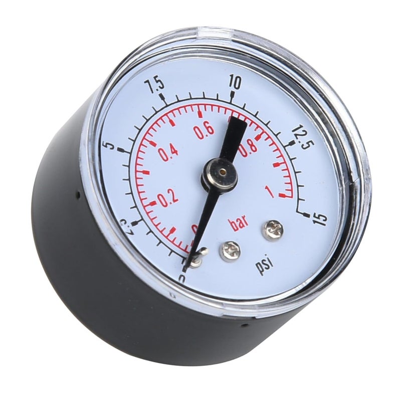 Acouto Pressure Gauge, Hanical Pressure Gauge for Oil /8i T Back Connection (0-15psi,0-1bar) - Image 2