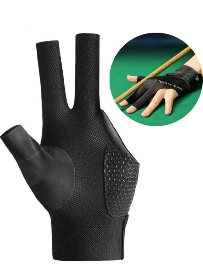 Billiard Gloves, Light And Breathable Three-Finger Gloves, Snooker Table Tennis Non-Slip Gloves Single Pack Suitable For Left Hand - Image 1