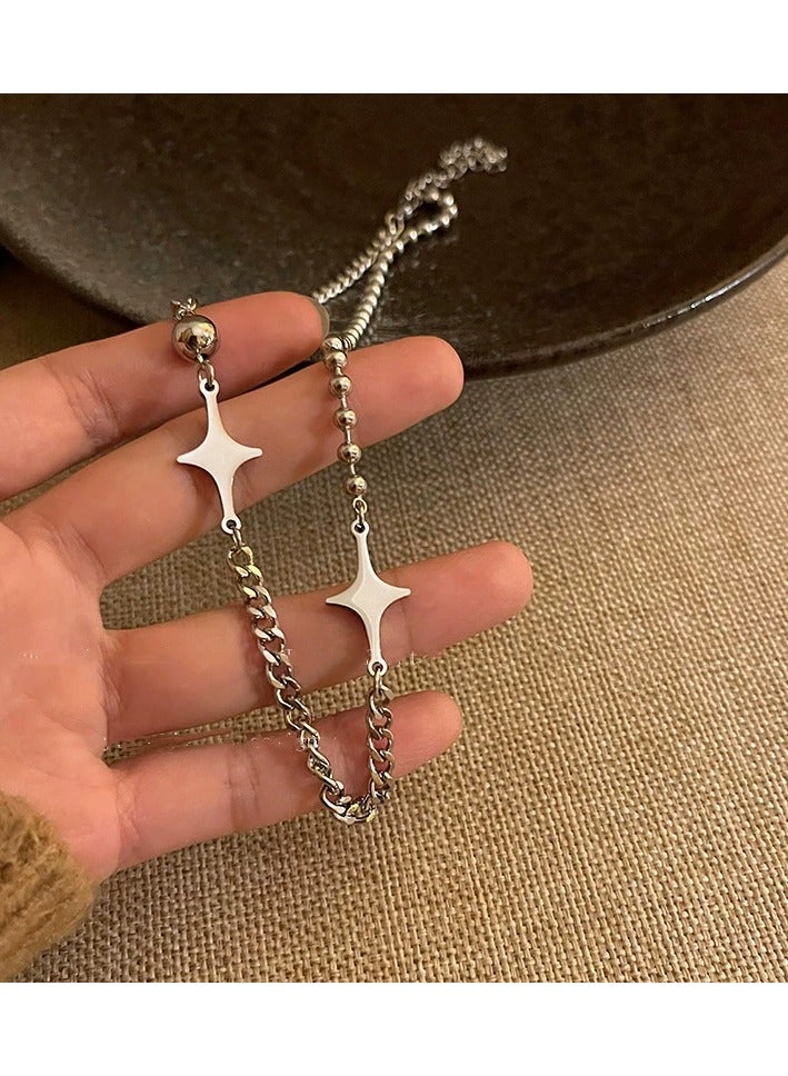 Goolsky Titanium Steel Star Layered Necklace – Women’s Trendy European & American Cold Tone Collar Chain, Hypoallergenic & Tarnish-Resistant  - Image 3