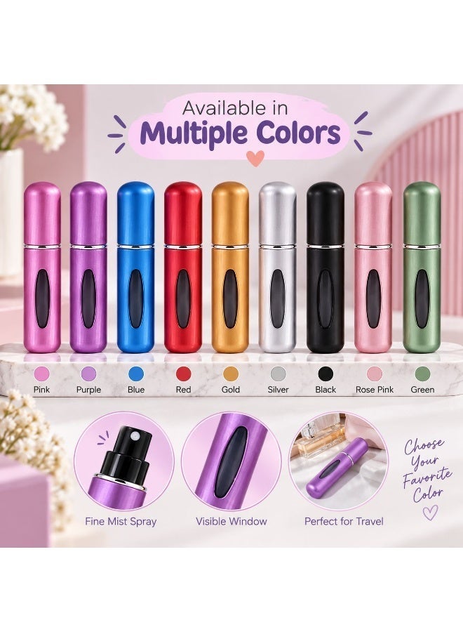 Portable Refillable Perfume Atomizer Spray Bottles, 3-Pack, Assorted Colors, Travel Mini Fragrance Spray Containers, Leak-Resistant & Reusable - Image 2