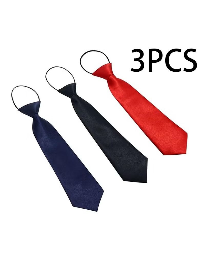 أخبار 3 قطع مربوطة مسبقا أطفال العنق ، وعرق العنق قابلة للتعديل ، وحجم واحد ، وعلاقات الأطفال المرنة ، وربطة التعادل الرسمية - Image 1