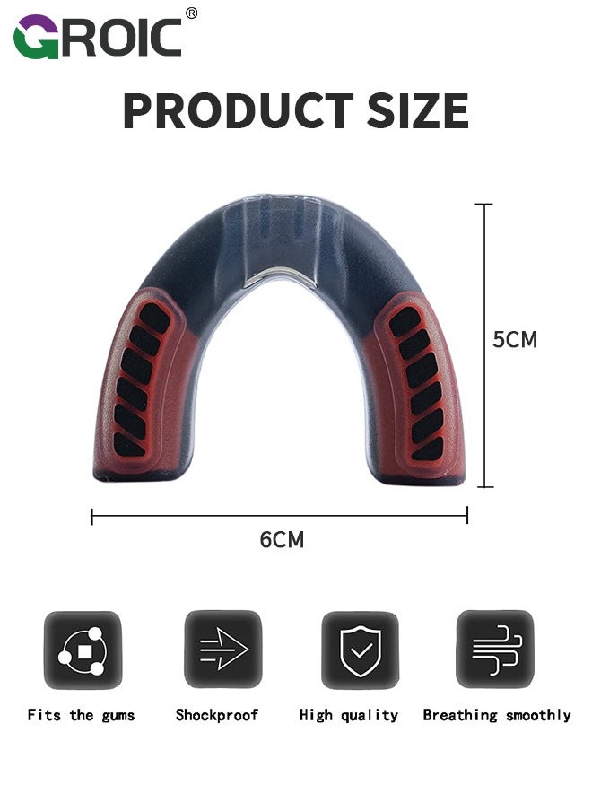 GROIC - EVA Mouthguards with Case, Sport Mouth Guards Mouthguard Gum Guard, Mouthguard Slim Fit for Boxing, Basketball, Hockey, Soccer(Orange) - Image 1