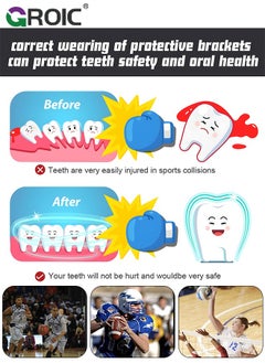 GROIC EVA Mouthguards with Case, Sport Mouth Guards Mouthguard Gum Guard, Mouthguard Slim Fit for Boxing, Basketball, Hockey, Soccer(Orange)  - Image 5