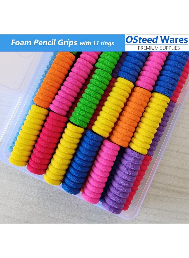 OSteed 50 Pcs Foam Pencil Grips Of 11 Rings For Kids And Adults Handwriting, 10 Colors Pencil Holder Grippers For Relieving Fingers, Mechanical Pencil Holder Cushion - Image 4