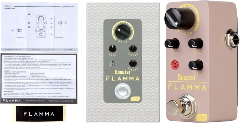 FLAMMA FC18 Booster Pedal Boost Guitar Pedal for Electric Guitar and Bass Compact Size True Bypass - Image 5