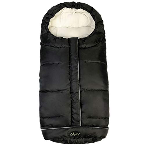 CozyMe Cozy Baby Sleeping Bag, Toddler Stroller Footmuff, 5 Way Zippers Style for Baby Easy in&Out, Extension Cozy Toes Fits Baby Grows, Foldable with Stroller, Multi-Function,Black - Image 1