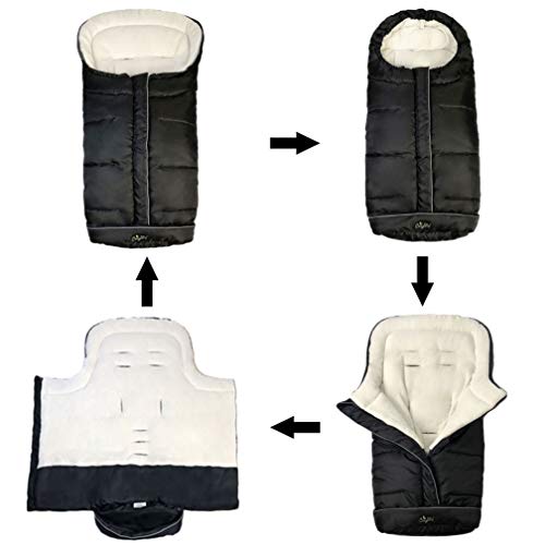 CozyMe Cozy Baby Sleeping Bag, Toddler Stroller Footmuff, 5 Way Zippers Style for Baby Easy in&Out, Extension Cozy Toes Fits Baby Grows, Foldable with Stroller, Multi-Function,Black - Image 2