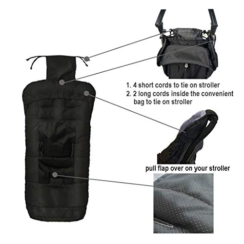 CozyMe Cozy Baby Sleeping Bag, Toddler Stroller Footmuff, 5 Way Zippers Style for Baby Easy in&Out, Extension Cozy Toes Fits Baby Grows, Foldable with Stroller, Multi-Function,Black - Image 5