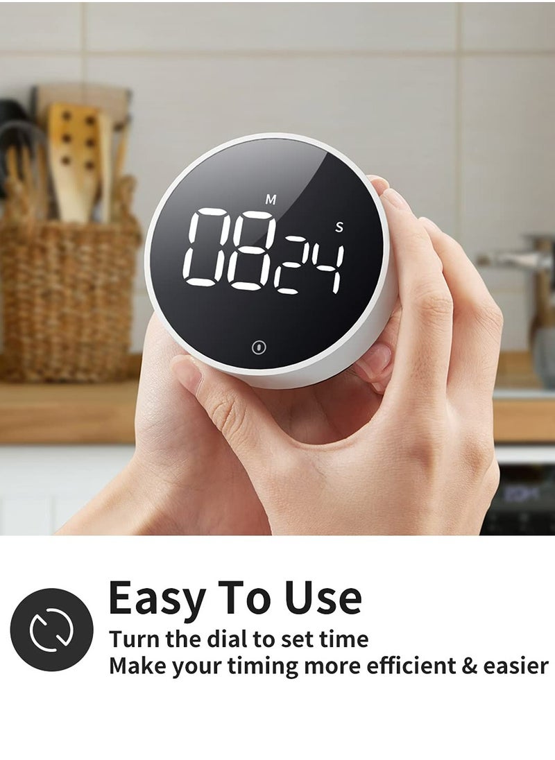 Dominy - Magnetic Digital Kitchen Timer,Rotating Electronic Timer Study Stopwatch Home Cooking Manual Countdown Shower Fitness Timer Gadget,With 3 Volume Levels And Large LED Screen - Image 1