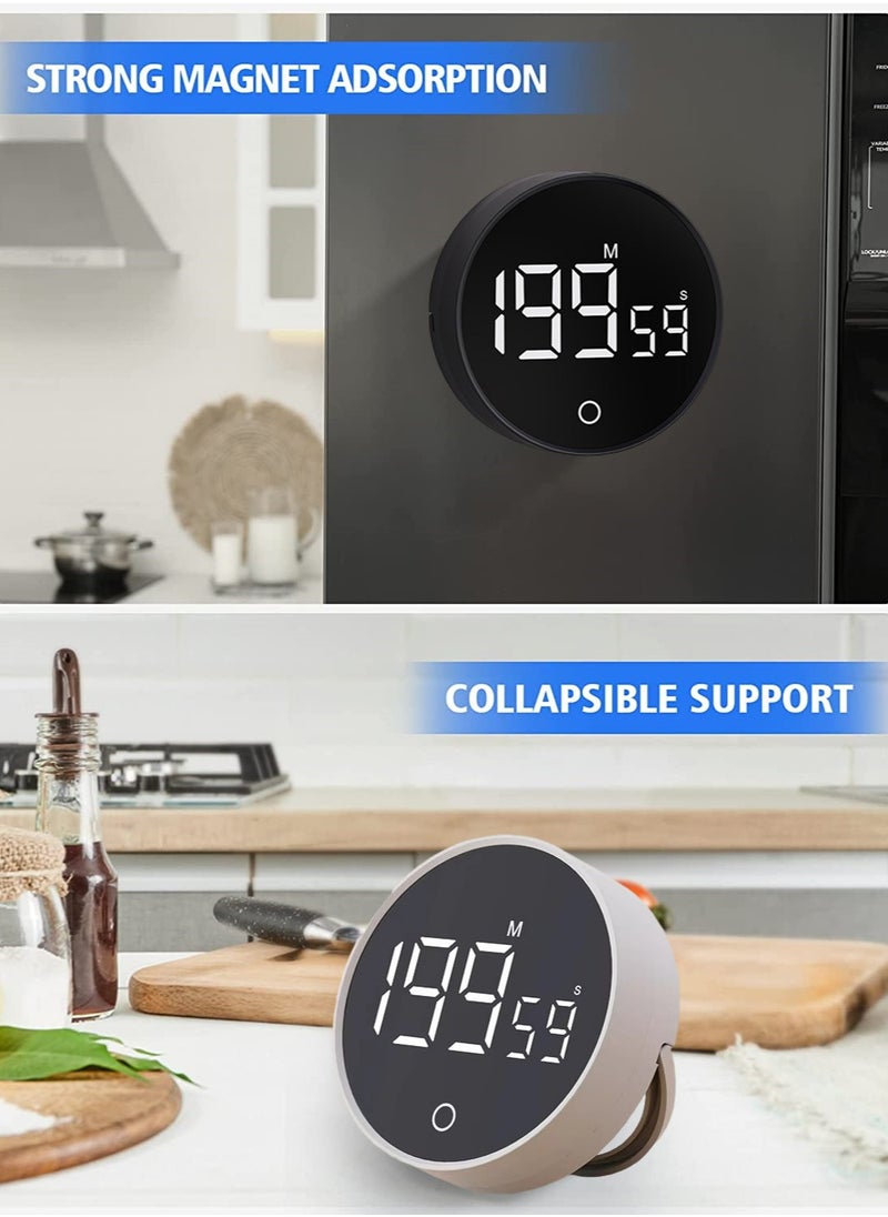 Dominy - Magnetic Digital Kitchen Timer,Rotating Electronic Timer Study Stopwatch Home Cooking Manual Countdown Shower Fitness Timer Gadget,With 3 Volume Levels And Large LED Screen - Image 1
