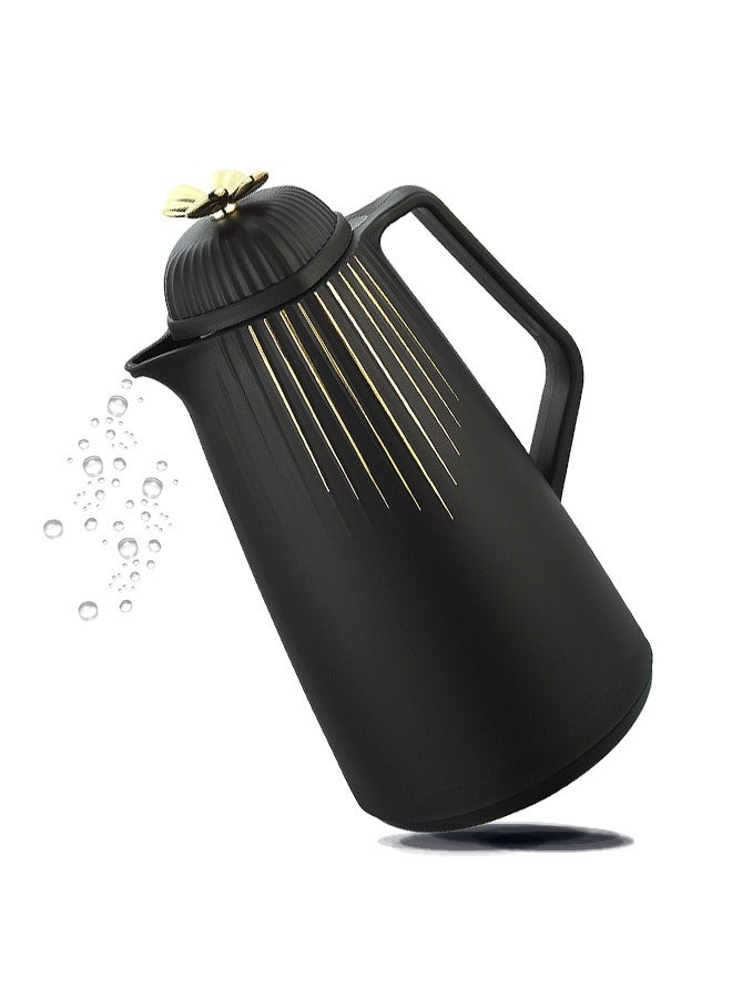 Bright Home Sweet Home 1000ml Insulated Coffee Pitcher Insulated Coffee and Tea Drinking Pitchers for Tea and Milk Drinks with Aesthetic Design Durable Stylish (Black) - Image 5