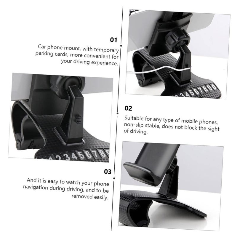 Universal Black Car Phone Holder Dashboard Clip Mount for Smartphones Stable Driving Navigation - Image 4