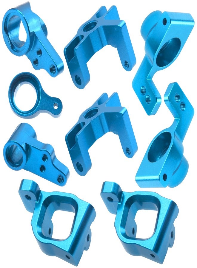 Vgoohobby Metal 144001 Steering Knuckle Kit C Hub Carrier Steering Stub Axle Carrier Compatible with WLtoys 144001 1/14 RC Car Buggy Upgrade Part (Blue) - Image 2