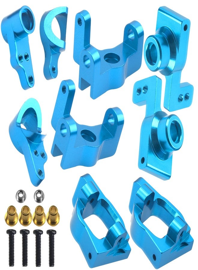 Vgoohobby Metal 144001 Steering Knuckle Kit C Hub Carrier Steering Stub Axle Carrier Compatible with WLtoys 144001 1/14 RC Car Buggy Upgrade Part (Blue) - Image 1