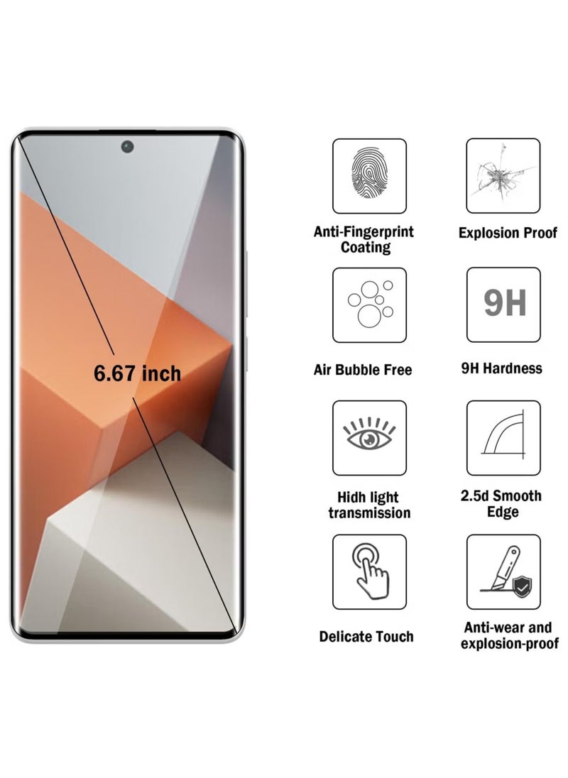 Generic - حماية شاشة Xiaomi Redmi Note 13 Pro Plus 5G – زجاج مقوى يغطّي الشاشة بالكامل، شفافية عالية، لمس حساس، مقاوم للانفجار، حواف ناعمة، تركيب سهل - Image 1