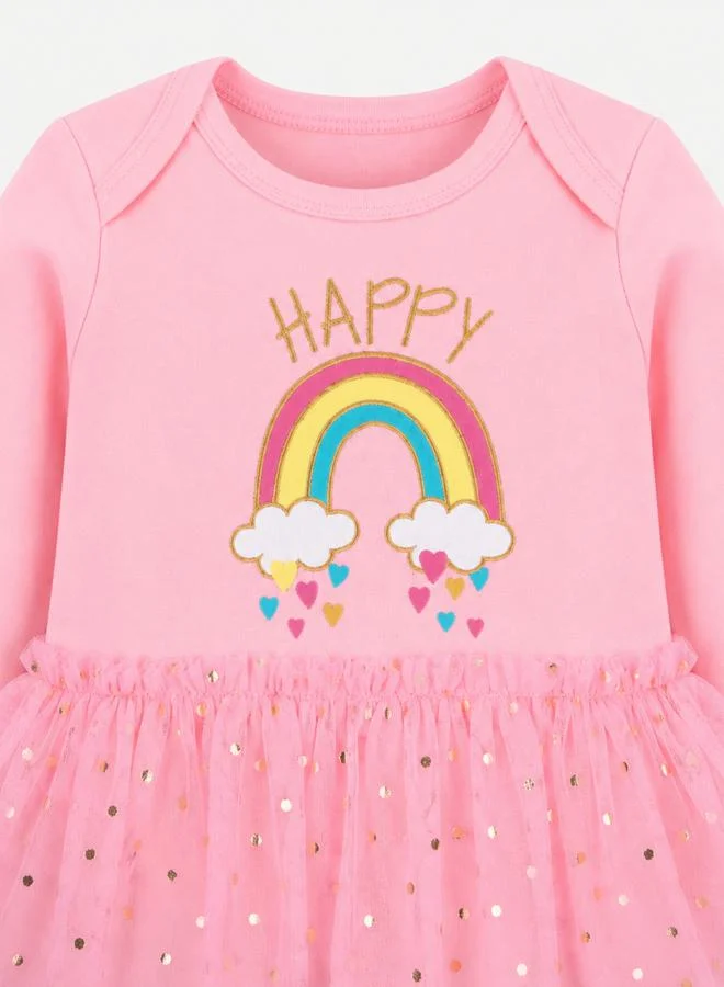 Mothers Choice Baby Girl Coral Rainbow Tulle Jumpsuit