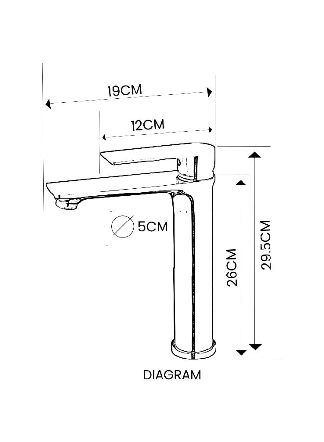 B Bagno Modern Long Basin Mixer Tap 3401-1MG – Matt Gold Finish, Single Lever, Water-Saving Long Faucet for Bathroom Sink - Image 3