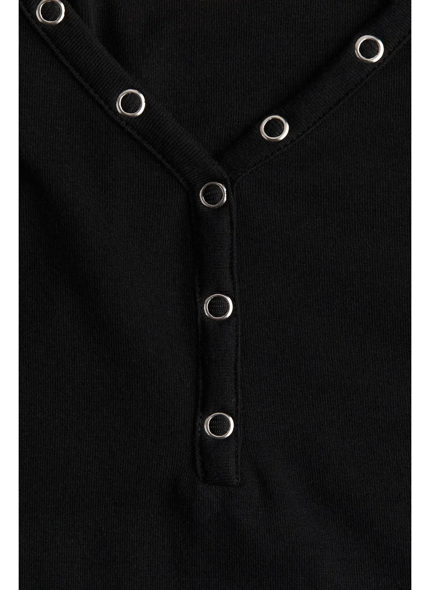 اتش اند ام V-Neck Jersey Top