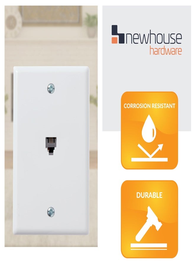 Newhouse Hardware White Surface Phone Jack Plate, 1-Pack - Image 3