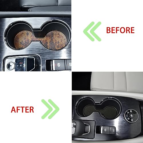 LOCOY Center Console Liner for Nissan Rogue Accessories 2021-2023 2024 2025, Cup Holder Mat, Door Pocket Pad, Coaster Trim, Non-Slip Dust Interior, Custom Rubber Decoration Insert (17 Pcs, Black Trim) - Image 2
