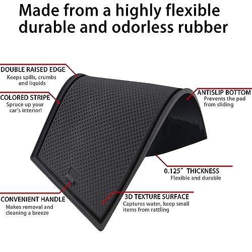 LOCOY Center Console Liner for Nissan Rogue Accessories 2021-2023 2024 2025, Cup Holder Mat, Door Pocket Pad, Coaster Trim, Non-Slip Dust Interior, Custom Rubber Decoration Insert (17 Pcs, Black Trim) - Image 5