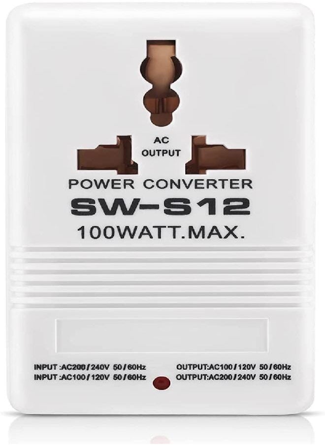 SINGWAY Singway@ Voltage Power Transformer Converter Adapter from 110V to 220V or from 220V to 110V International Standard 2 Prong (SW-S12-100W)  - Image 1
