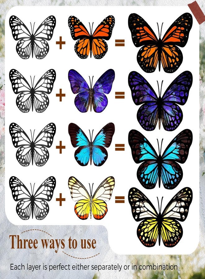 Geosar 20 Pcs 3D Large Butterfly Party Decoration 2 Layer Giant Paper Butterfly Stickers for Birthday Baby Shower Nursery Wall Decor (Dark Color) - Image 4