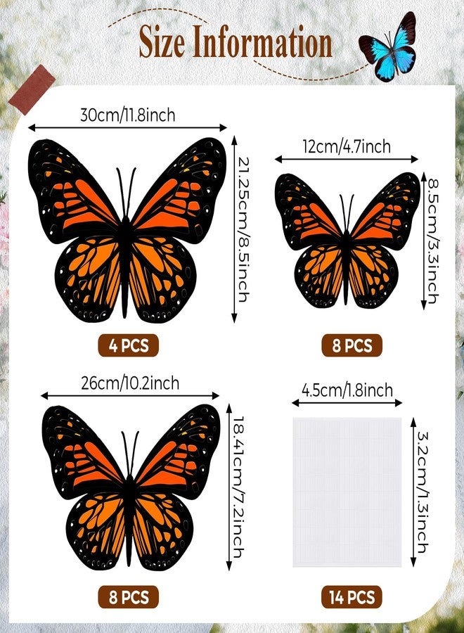 Geosar 20 Pcs 3D Large Butterfly Party Decoration 2 Layer Giant Paper Butterfly Stickers for Birthday Baby Shower Nursery Wall Decor (Dark Color) - Image 2