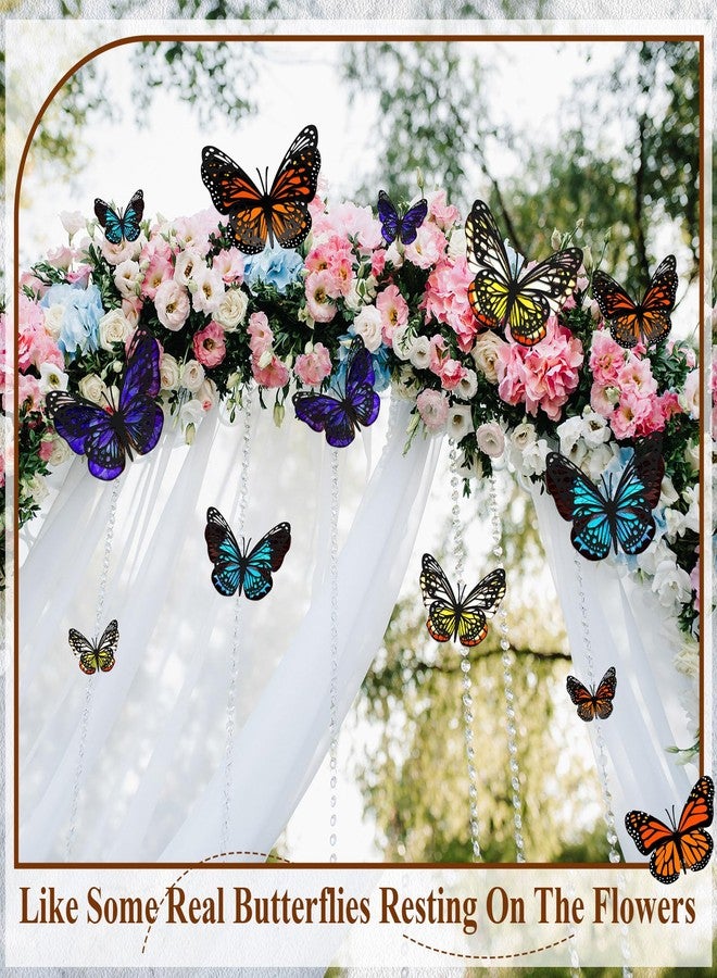Geosar 20 Pcs 3D Large Butterfly Party Decoration 2 Layer Giant Paper Butterfly Stickers for Birthday Baby Shower Nursery Wall Decor (Dark Color) - Image 5