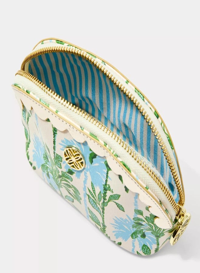 Lilly Pulitzer Vegan Leather Zipper Pouch with Scallop Edge, Cute Pencil Case for Adults, Travel Toiletry Bag, Small Pouch Bag for Supplies, Makeup or Toiletries (Swayin in the Breeze) - Image 2
