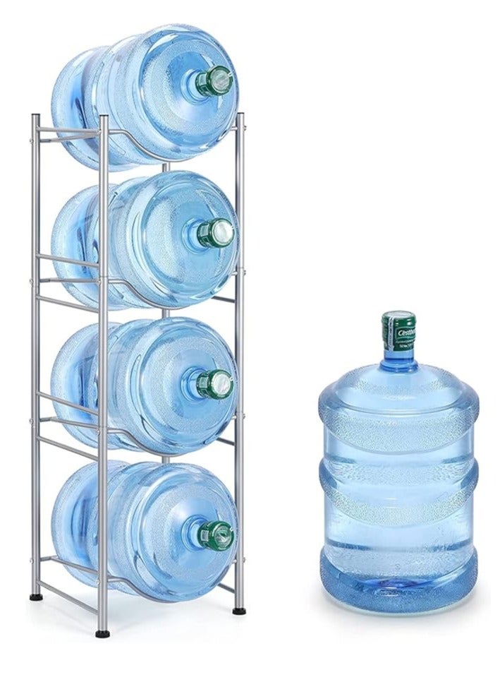 GoldenLike Water Bottle Rack,4 Tier Water Bottle Stand 5 Gallon Water Bottle Holder Water Bottle Storage Rack for Office Home and Kitchen - Image 1