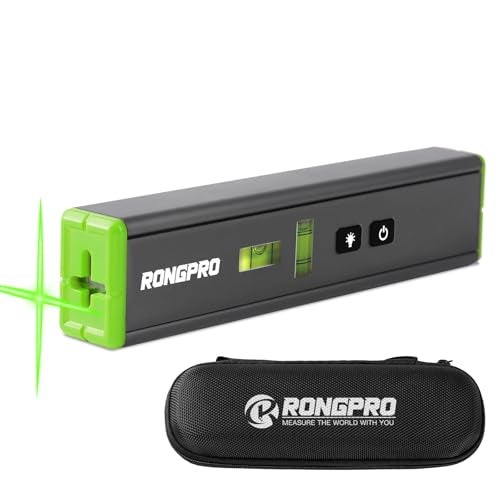 RONGPRO Portable Laser Level with Light -Multipurpose Magnetic Pocket Level 15Ft Cross Leveling Line,Mini Torpedo Level for Hanging Picture Wall Writing Home Renovation-Green line - Image 1