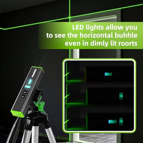 RONGPRO Portable Laser Level with Light -Multipurpose Magnetic Pocket Level 15Ft Cross Leveling Line,Mini Torpedo Level for Hanging Picture Wall Writing Home Renovation-Green line - Image 4